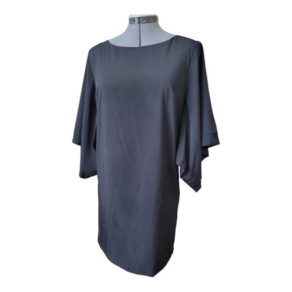 Ark & Co Mini Dress Bell Sleeve Slit Back Size Small Black - Picture 1 of 7